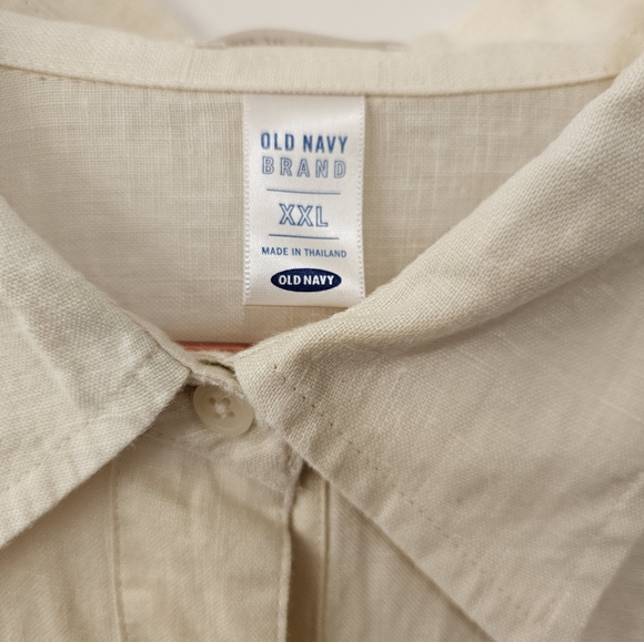 NWOT - Linen Old Navy Lt. Tan Button Down Shirt - Size XXL - Picture 6 of 9